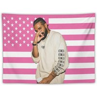 1PC Drake Music Print American Flag Tapestry, Wall Hanging for Dorm Bedroom Living Room, Music Party Decor & Ideal Fan Gift