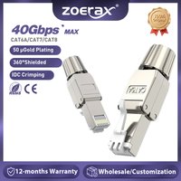 ZoeRax RJ45 Cat8 Cat7 Cat6A Connectors Tool-Free Reusable Ethernet Termination Plugs, Internet Plug, Fast Field Installation