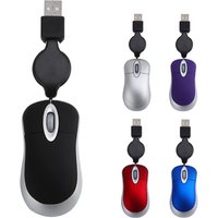 Portable Optical Mini Mouse Retractable USB Cable Ergonomic Office Mause Computer peripheral accessories For PC Laptop