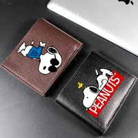 Snoopyed Short Wallet Fashion Faux Leather Credit ID Cards Holder Bifold Purse Premium Product Vintage Protection Capacity Bags