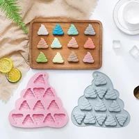 12-hole Silicone Mold with Different Poop Expressions Fondant Cake Chocolate Mold Ice Cube Cake Mould Baking Accessories