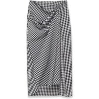 2026 Spring Summer Fashion Women's Plaid Straight High Waist Long Midi Skirts Lady Vintage Chic Pleated Trendy Side Slit Dress