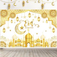 VIKAMA Eid Al Fitr Mubarak Background Banner Muslim Festival Background Ramadan Home Wall Decoration