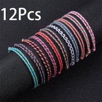 12Pcs/set Friendship Bracelet Wave hand-woven bracelet waterproof rope surfer adjustable Bohemian hand rope