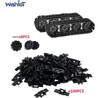 57518 Tank Links Crawler Technology Building Blocks Parts With 57519 Wheel Military Tracked Vehicle Assembled MOC Bricks Toys