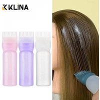 KLINA 120ml Hair Root Comb Applicator Bottle Hair Color Oiling Dye Brush Squeeze Bottles For Styling ABS Refill Container