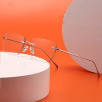 ALICIA Fashion Retro Rimless Glasses Ultra light TR90 Pure Titanium Optical Prescription FramesMan Women