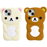 Rilakkuma Bear Silicone Soft Cover Case For iPhone 17 16 15 14 13 12 11 Pro Max mini Plus Xs XR 6 7 8 Plus