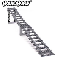 Marumine MOC Train Track Ramp Uphill MOC Railway Idea Bridge Bricks Model Kit Compatible 53401 Christmas Construction Blocks