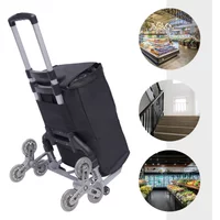 Treppensteigungswagen, robuster Handwagen, tragbarer Klappwagen, Aluminium-Gepäckwagen mit 6 Rädern und 4 Universalrädern