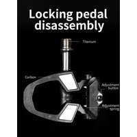 AliExpress NONE New KINAN Bicycle Locking Pedal About 198G 94x69MM Carbon Fiber Body Titanium Alloy Golden Axis With Tools For Road Bicycles
