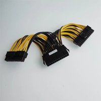 Computer ATX Power Motherboard 24pin To 2-port 20+4pin Extension Cable for Dual Female Male