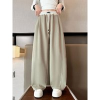 Girls Wide Leg Drawstring Pants High Waisted Spring Autumn Casual Trousers Kids Fashion Loose Pants Children Straight Sweatpants
