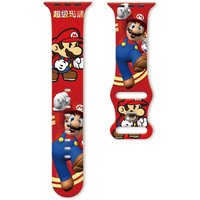 Mario Series Pattern Print Strap for Apple Watch 11 10 9 8 ,Soft Waterproof Replacement Silicone Band 46mm 45mm 44mm Dial