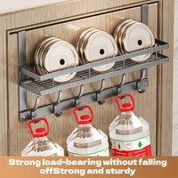 Over Door Storage Rack Multifunctional Metal Hooks for Bedroom, Bathroom & Kitchen Organization Easy-Install