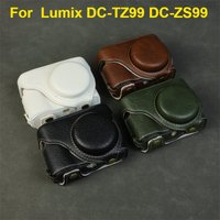 Camera Bag Leather Case For Panasonic Lumix ZS99 / TZ99 Camera Foreskin Cover Protective Cover Base Perforated Shell
