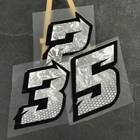 2PCS 5CM Holographic Number 0-9 Sticker Set, Waterproof Vinyl Decal for Car Motorcycle Body