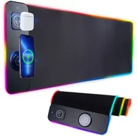 RGB Mouse Keyboard Pad with Wireless Charging Large Pads for Phone Gaming Mousepad Desktop PC Laptop Computer Desks Plate Mat