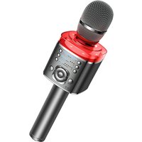 Karaoke Microphone Bluetooth Wireless Mic with Magic Sound LED Light Portable Singing Machine for Home KTV Party Adult/Kid Gift