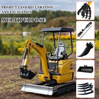 Mini Excavator Grey Five-Tooth Rake & Ripper Wear-Resistant Loosening Accessories Small Excavators For Farm Agriculture