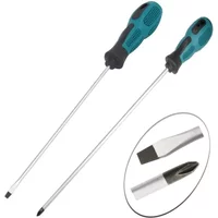 3x150mm/200mm Long Slotted Phillips Screwdriver with Rubber Handle Magnetic Tip for Installation Disassembly Repair Tool