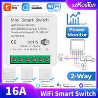 Tuya WiFi Smart Switch with Power Monitor Wall Socket Switch Light Controller Timing Voice for Alexa Alice Google Smart Life APP