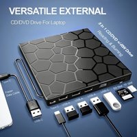 2026 NEW 8-in-1 Laptop External USB 3.0 External CD/DVD -/+RW Drive Player and Burner Writer Reader for Windows Laptop PC