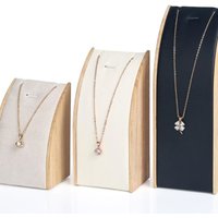 Neuer Massivholz-Halskettenständer Schmuckhalter Gebogener Schmuck-Präsentationsständer Schmuckverpackung