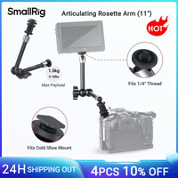 SmallRig Articulating Rosette Arm with Cold Shoe Mount & Standard 1/4"-20 Threaded Screw Adapter Max Length 11 Inches -1498B