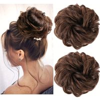 YYong 4 pouces cheveux humains brésiliens cheveux en désordre Chignon Extensions Scrunchy Updo cheveux pièces doux et confortable à porter