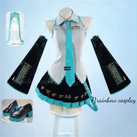 Mikku Cosplay Anime VOCALOID Mikuku JK Formula Uniforms Dress Cosplay Mikuu Christmas Clothes Sets Wig Shoes Costumes Cosplay