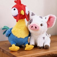Cute Moana Pig and Rooster Plush Toy, Anime Pig Princess Chicken Plush Animal Companion Sleep Toy, Home Decor, Birthday Gift