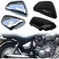 Motorcycle Chrome Black Battery Side Fairing Cover ABS Guard Protector Covers For Yamaha XV700 750 1000 1100 Virago 1984-Up