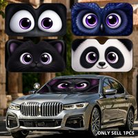 Adorable animal eyes Sun Visor Foldable Aluminum Foil Car Windshield Sun Shade - UV Protection & Heat Insulation Visor