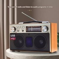 New Wooden Retro FM Radio Wireless Bluetooth Speaker Mini Phone Card Outdoor Portable Subwoofer Stereo