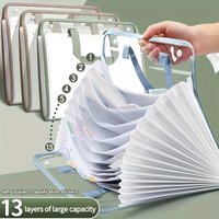 A4 File Folders,13 Pockets File Organizer with Labels A4 Expanding File Vertical with Portable Receipt Document Organizer
