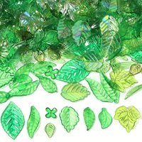 50-200pcs/lot Green Leaves Acrylic Beads Pendant Leaf Shape Charms Loose Spacer Beads For Jewelry Making DIY Necklace Bracelet