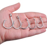 200Pcs Tuna Circle Fishing Hooks 2X Strong Stainless Steel Big Game Saltwater Fishing Hooks for Catfish Bass Tuna 8/0-15/0