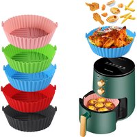 1PC Silicone Air Fryer Baking Tray Circular Foldable Food Grade High Temperature Resistant and Easy to Clean Oven Mat