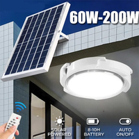Plafonnier solaire LED haute puissance, étanche IP66, télécommande, lampe à intensité variable pour salon, jardin, couloir, garage, atelier