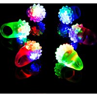 6/12Pieces Luminous Strawberry Ring Light Led Fluorescent Finger Light Bar Flash Soft Plastic Toy Christmas Small Gift