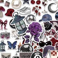 50pcs Cool Gothic Pinterest Girl Stickers Decals For Laptop Scrapbook Skateboard Helmet Suitcase DIY Retro Aesthetic Stickers