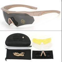 AliExpress NONE Tactical Goggles CS Airsoft Windproof Army Shooting Polarized Glasses HD 3 Lens Motorcycle Cycling Outdoor Safe Glasses