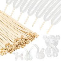 260 Transparent Long Strip Balloons, Set of 100, Twisted Animal Balloons, Thick Latex Transparent Shaped Long Magic Balloons