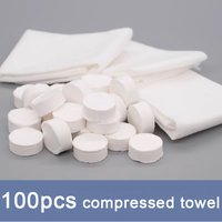 100pcs Portable Compressed Towel Disposable Face Cleaning Soft Compressed Hand Wipe Towel Non-Woven Makeup Wipes