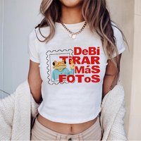 Puerto Rico Singer Fun Frog Crop Top Casual T-Shirts Hip Hop Gothic 90s Cropped Tshirt Women 100% Cotton Girls 2026 Tshirts