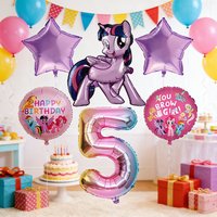 Kawaii My Little Ponys Party Balloons Children Birthday Decorations Cartoon Party Supplies Baby Shower Decorations Gender Reveal