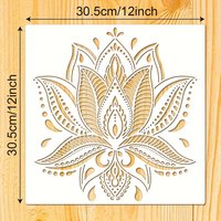 1PC Mandala Stencil 11.8x11.8 inch Reusable Painting Template for Wall Decor, Yoga Room, Wood Signs, Fabric, DIY Crafts