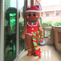 New High Quality Christmas Ginger bread Man Mascot Costume Suits Cosplay Party Game Dress HOT Mascot Costume
