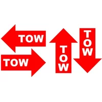 Funny Car Sticker TOW Hook Arrow JDM Vinyl Automobiles Accessories Reflective Waterproof Decal Red/Black/Silver,14cm*7cm